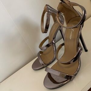 Metallic Open Toe Ankle Strap